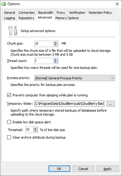 cloudberry server backup to local drive access path denied