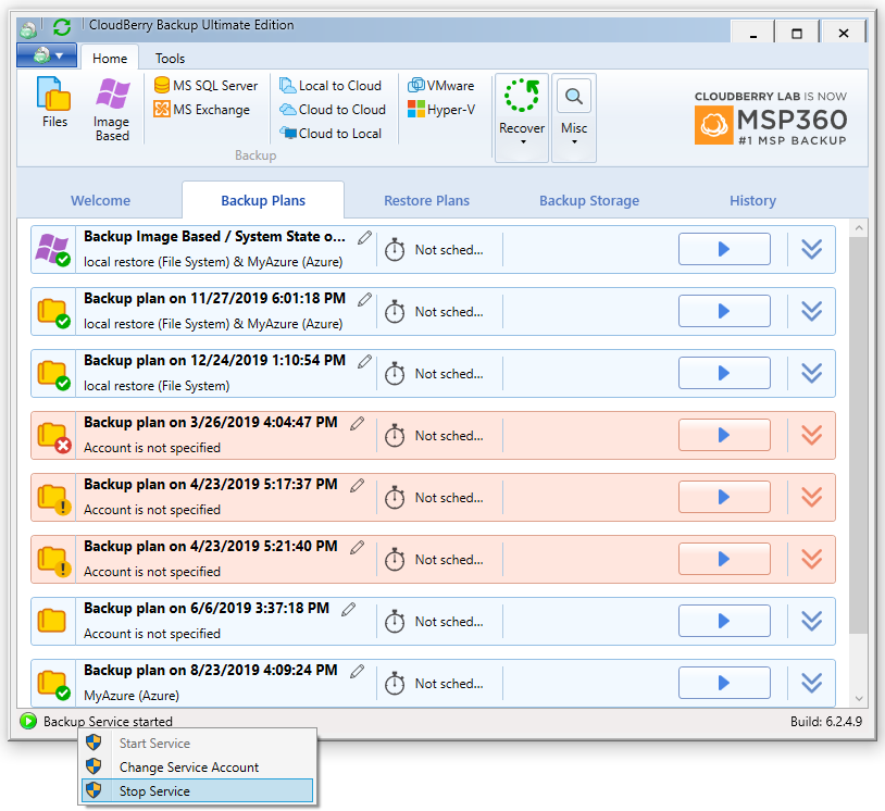 cloudberry server maintenance expired