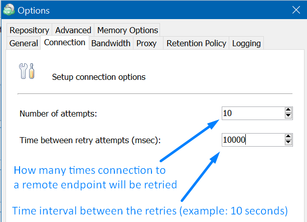 What does it mean when it says connection error when trying to log