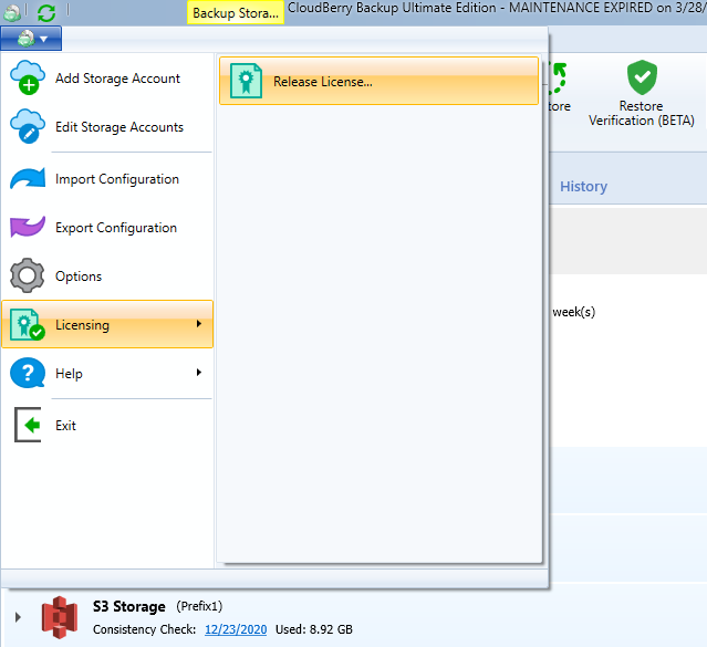 cloudberry backup for ms sql server hangs on restore